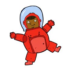 comic cartoon astronaut N14