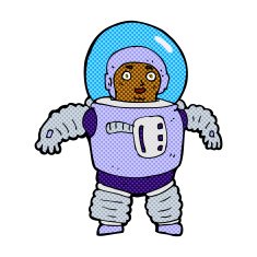 comic cartoon space man N3