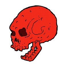 comic cartoon spooky skull N20