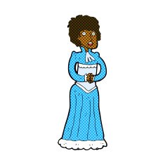 comic cartoon shocked victorian woman N2