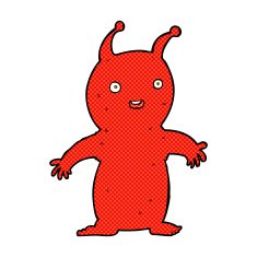 comic cartoon happy little alien N2