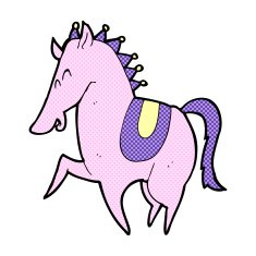 comic cartoon prancing horse N2
