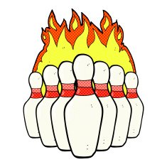 comic cartoon flaming skittles