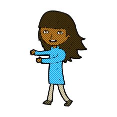 comic cartoon happy girl N15