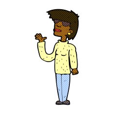 comic cartoon woman wearing spectacles N5