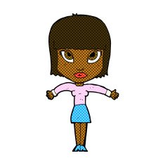 comic cartoon woman shrugging N11