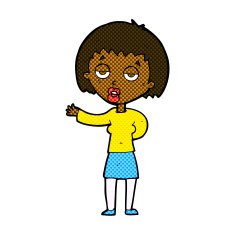 comic cartoon bored woman N6