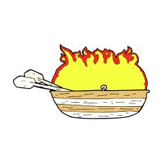 comic cartoon burning boat