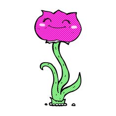 comic cartoon flower N39