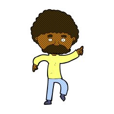 comic cartoon seventies style man disco dancing N2
