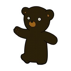 comic cartoon black bear cub N6