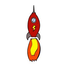 comic cartoon rocket N2