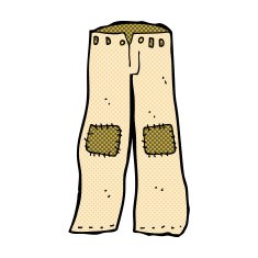 comic cartoon patched old pants N2