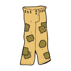 comic cartoon patched old pants N3