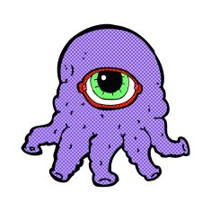 comic cartoon alien head N2
