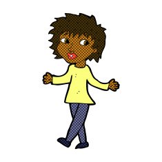 comic cartoon woman with no worries N5