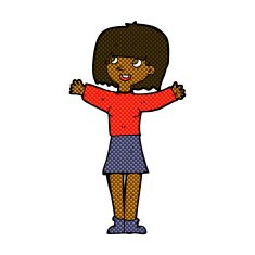 comic cartoon excited woman N17