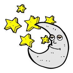happy comic cartoon moon N2