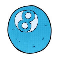 comic cartoon pool ball