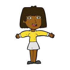 comic cartoon excited woman N18