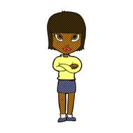comic cartoon woman with crossed arms N8