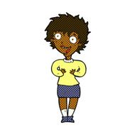 comic cartoon excited woman N21
