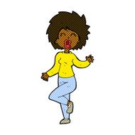 comic cartoon woman dancing N3