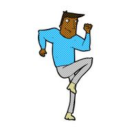 comic cartoon man jogging on spot N2