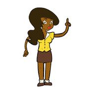 comic cartoon pretty woman with idea N11