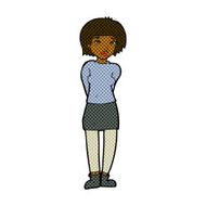 comic cartoon shy woman N8