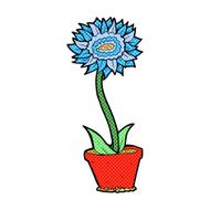 comic cartoon flower in pot N2