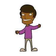 comic cartoon grinning man N14