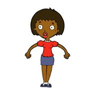 comic cartoon confused woman shrugging shoulders N2