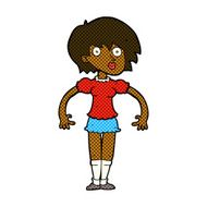 comic cartoon surprised woman N29