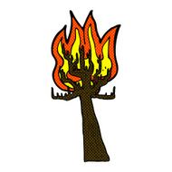 comic cartoon tree on fire N2
