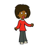 comic cartoon surprised woman N30