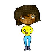 comic cartoon friendly woman N13