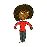 comic cartoon excited woman N22