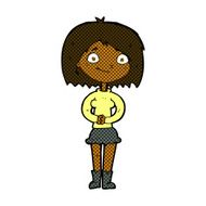 comic cartoon happy woman N34