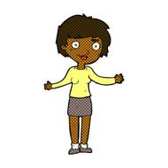 comic cartoon confused woman N12