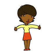 comic cartoon woman giving thumbs up symbol N10