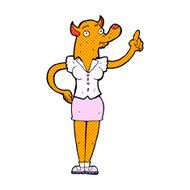 comic cartoon fox woman with idea