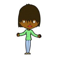 comic cartoon woman shrugging shoulders N68