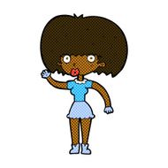comic cartoon woman waving N44