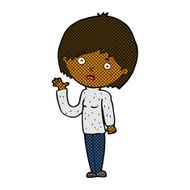 comic cartoon worried woman N9