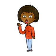 comic cartoon woman waving N45