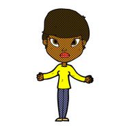comic cartoon woman shrugging shoulders N69
