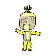 comic cartoon waving robot N3