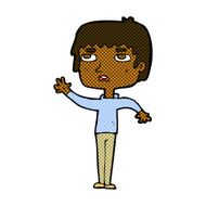 cartoton unhapy boy waving N2