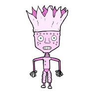 funny comic cartoon robot wearing crown
